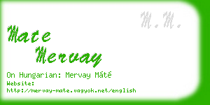 mate mervay business card