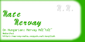 mate mervay business card